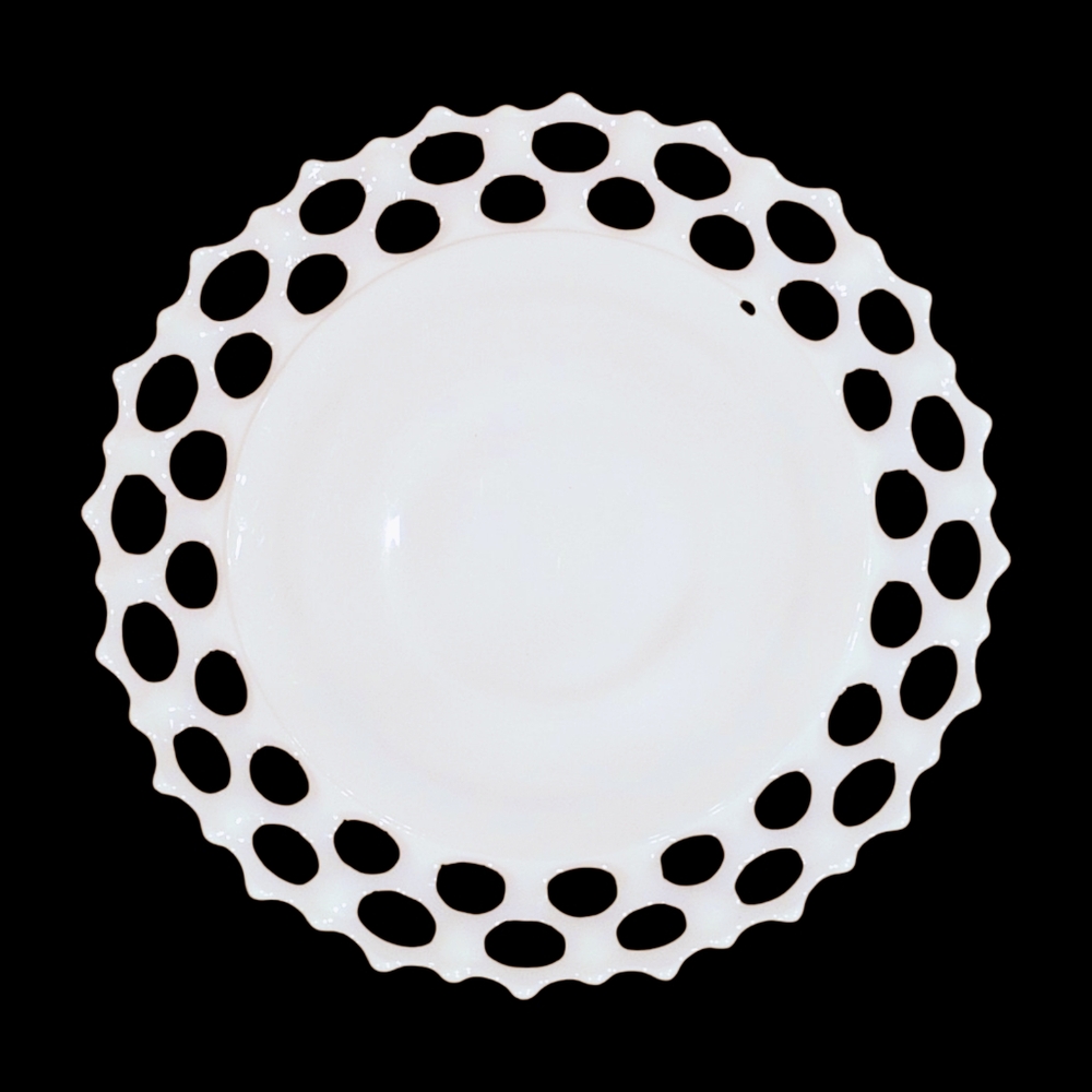 Vintage 11” Doric Milk Glass Sandwich Plate by Westmoreland